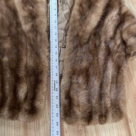 Vintage Genuine BROWN MINK FUR Cape Coat Shawl Wrap Stole ~ Evening or Casual - Picture 11 of 11